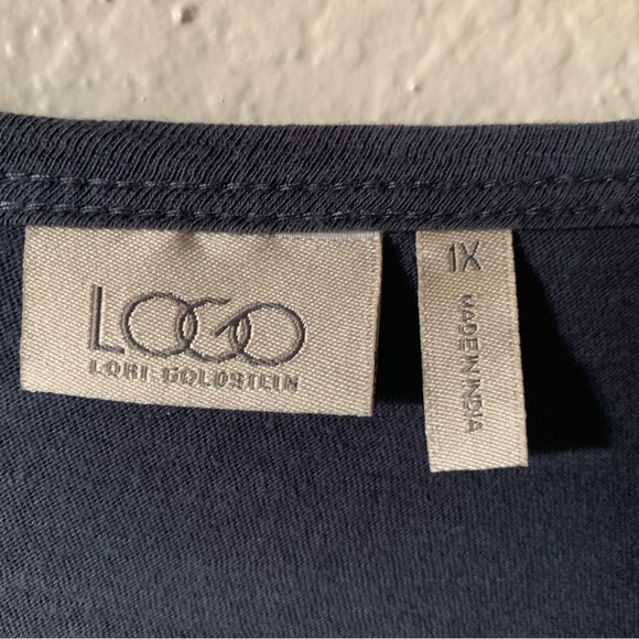 🥀FLASH SALE LOGO Lori Goldstein Blue Tunic Top - Picture 2 of 7